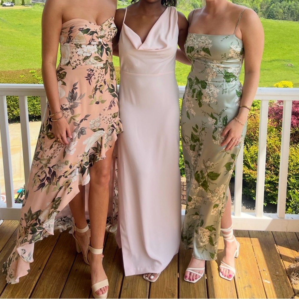 Reformation green Frankie silk gown